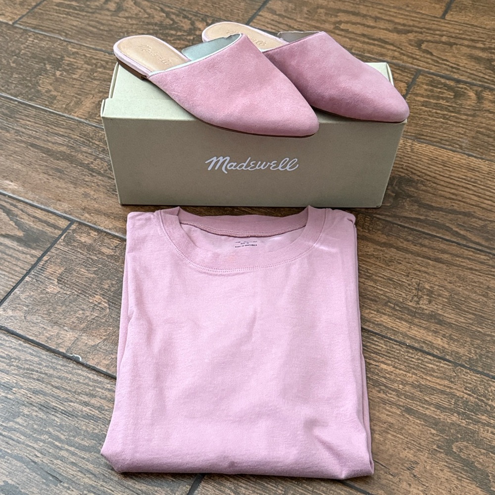Madewell Remi Weathered Berry Mule in Suede Size 7.5 (Shirt NOT included)